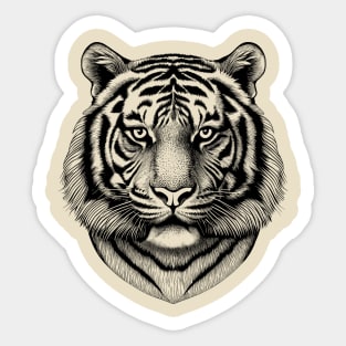 Black and White Tiger Face Sticker